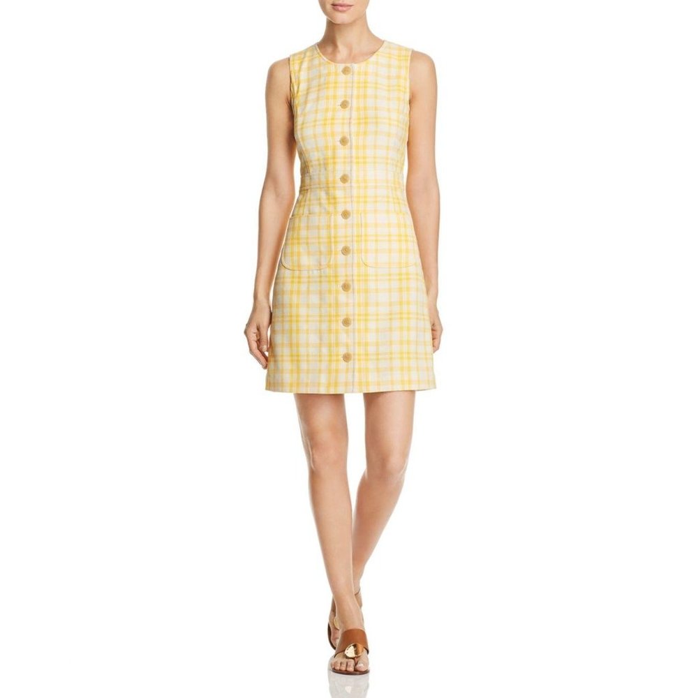 Tory Burch Plaid Print Jacquard Shift Dress